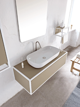 GLAM - Countertop rectangular ceramic washbasin by Scarabeo Ceramiche - view 3